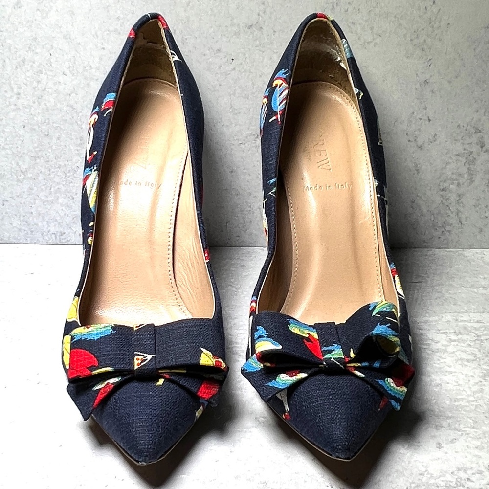 J Crew Collection Ratti Regatta heels w bow detail